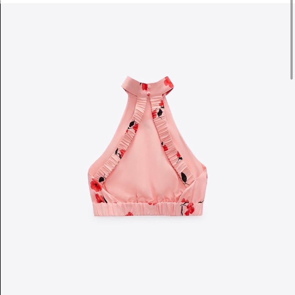 Zara Linen Blend Print Top